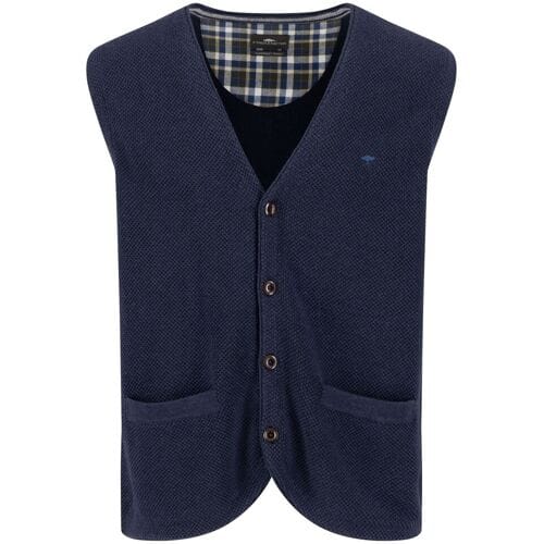 Fynch-Hatton Buttoned Vest Cotton Wool Navy / male