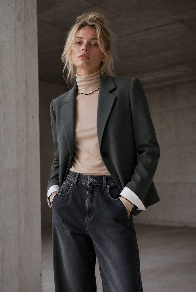 Eleni viscose basic blazer | Melange - Melange / S