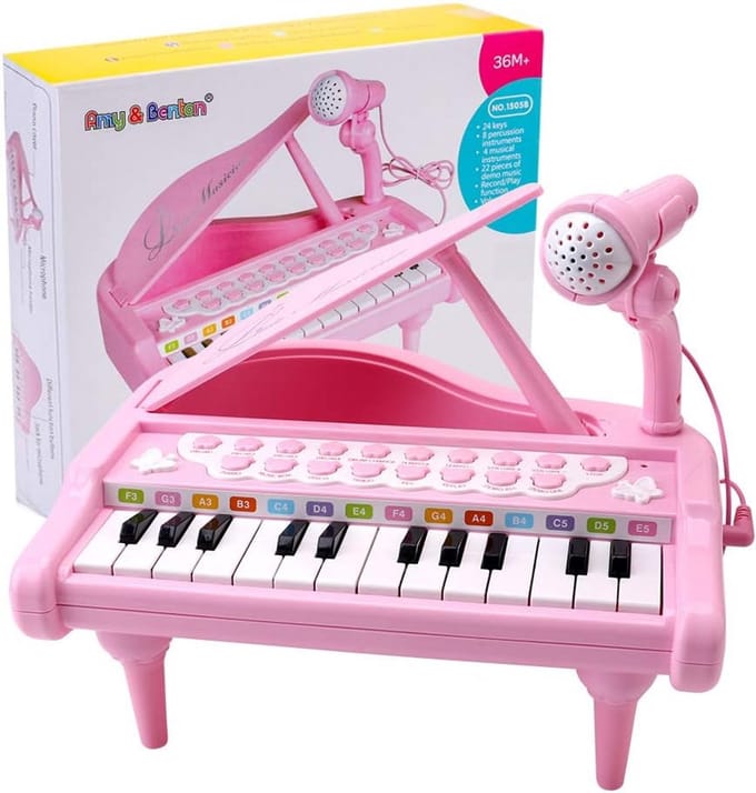 Kinderpiano met Microfoon en 24 Toetsen Educatief Muziek Speelgoed