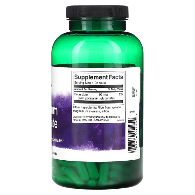 Kaliumgluconaat, 99mg, 250 Capsules