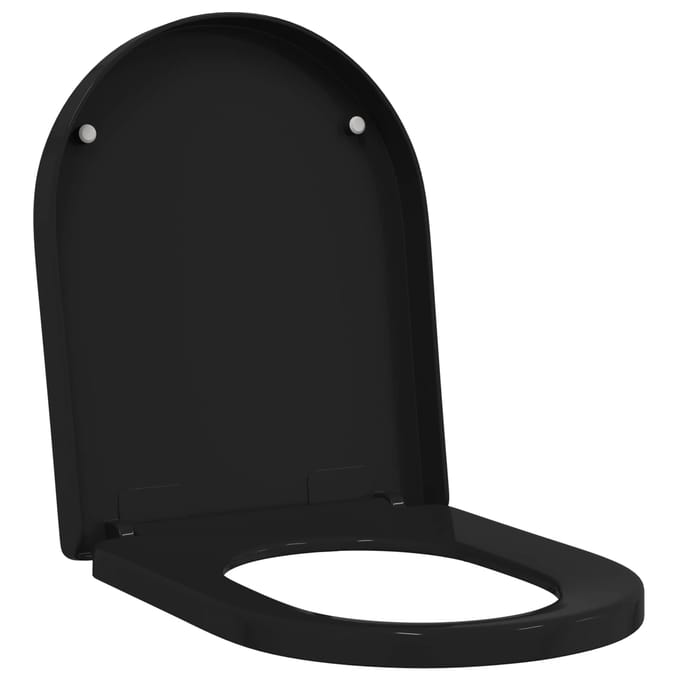 vidaXL - Toiletbril - Verstelbaar - Zwart - 48 - x - 36,5 - x - 4,5 - cm - Polypropyleen