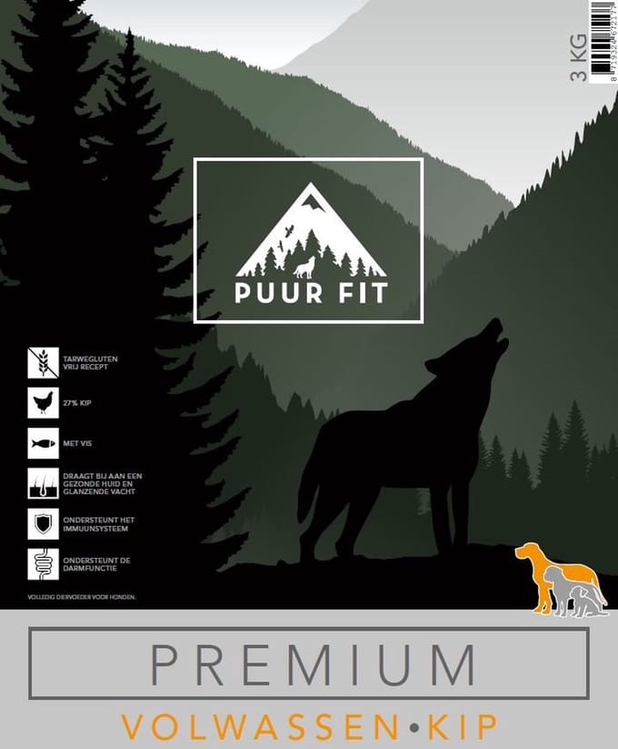 Puur Fit Premium Volwassen Kip Groot 1 kilo