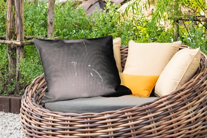 Buitenkussens - Bestek - Zwart - Wit - 60x40 cm - Weerbestendig