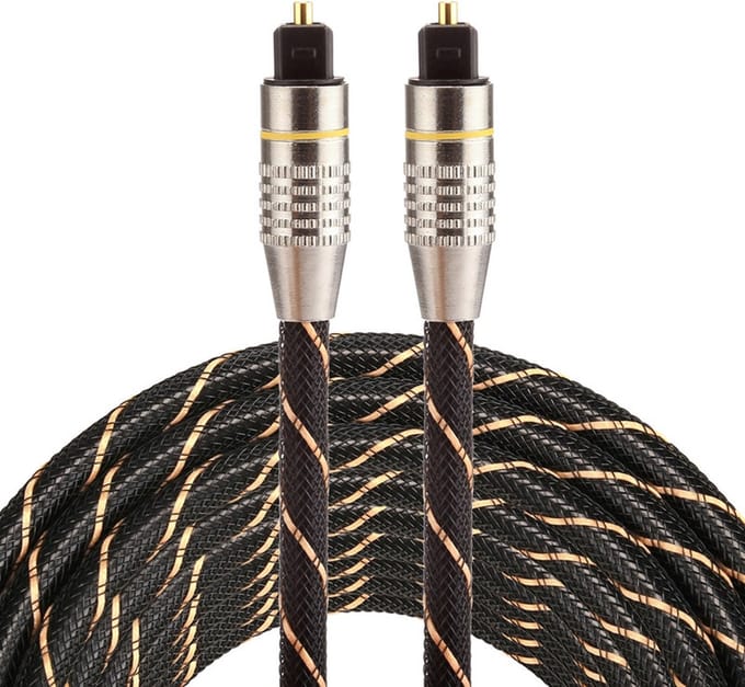 Provium - Toslink optische kabel - verguld - hoge kwaliteit - 6 mm - TV / DVD / CD / DAT / PS4 / AV / MD / TD - 2 meter - zwart