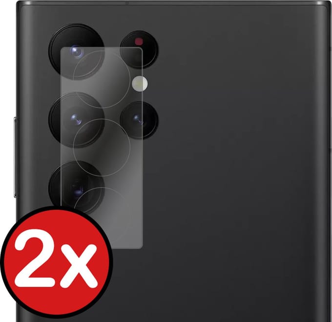 Camera Lens Protector - 2 Stuks - Geschikt voor Samsung Galaxy S22 Ultra - Camera Screenprotector - Beschermglas - Gehard Glas - Tempered Glass - Screen Protector