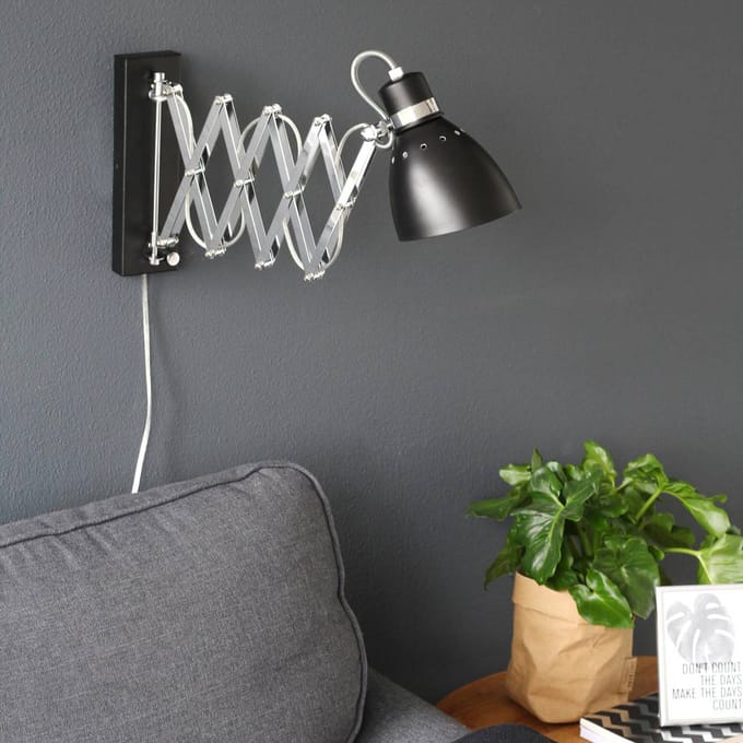 Steinhauer Spring schaarlamp, zwart/chroom