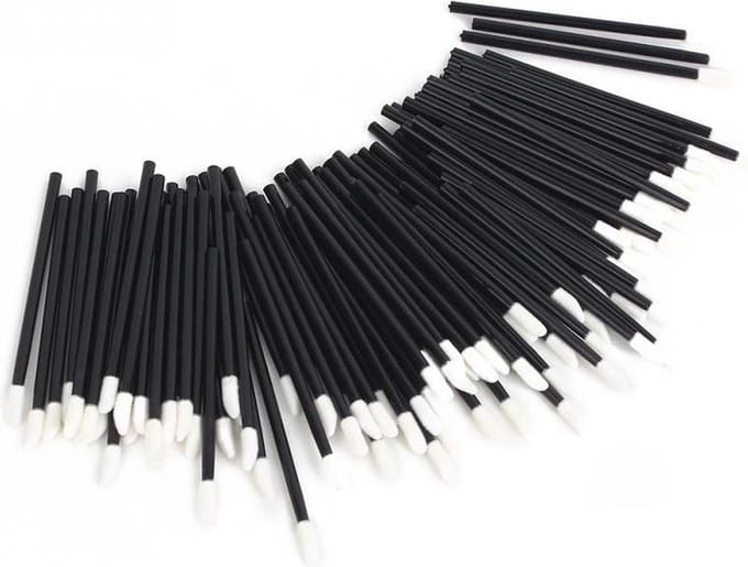 200 Stuks Lipgloss & Oogschaduw Borsteltjes - Lipbrush Applicators - Lippenstift, Lipgloss & Oogschaduw Brushes - Zwart