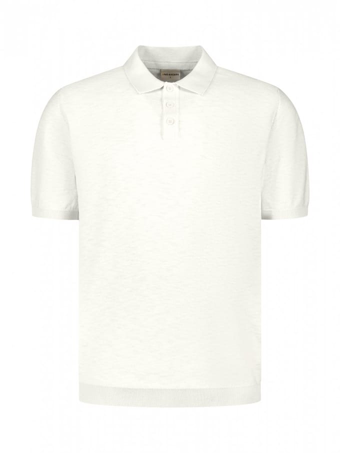 Gebreide slub polo met knopen