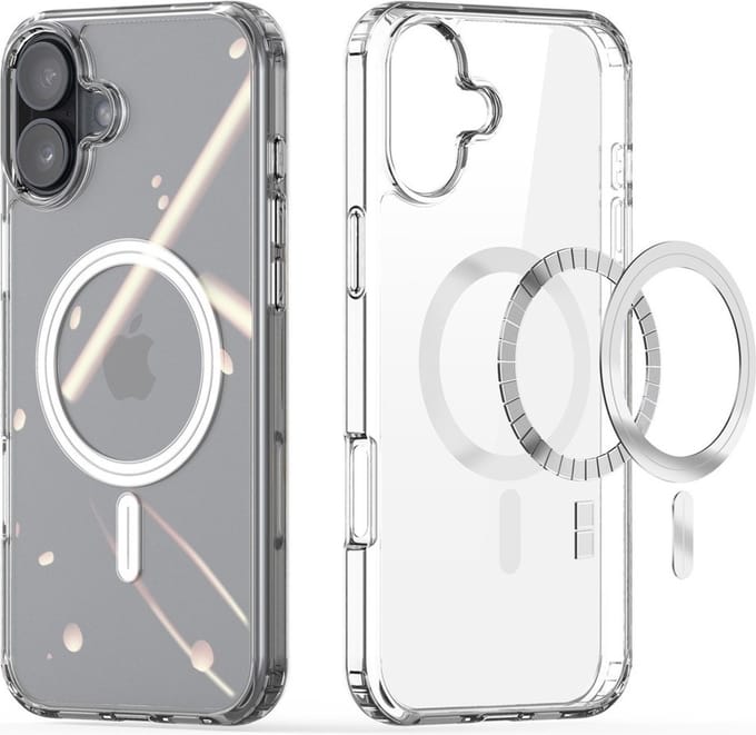Dux Ducis Geschikt voor iPhone 16 Plus hoesje - magnetisch backcover - Bayer Transparant