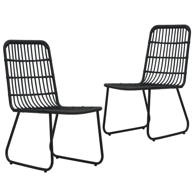 vidaXL - Tuinstoelen - 2 - st - poly - rattan - zwart