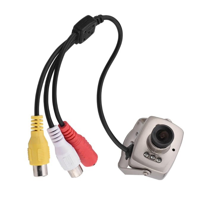 Mini 6LED bekabelde CMOS CCTV-beveiligingscamera met nachtzicht, digitale videocamera PAL wit