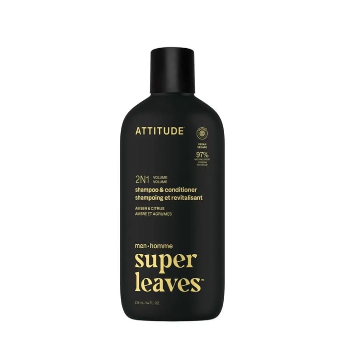 Attitude Super Leaves Men 2in1 Shampoo & Conditioner Volume Amber & Citrus - 415 ml