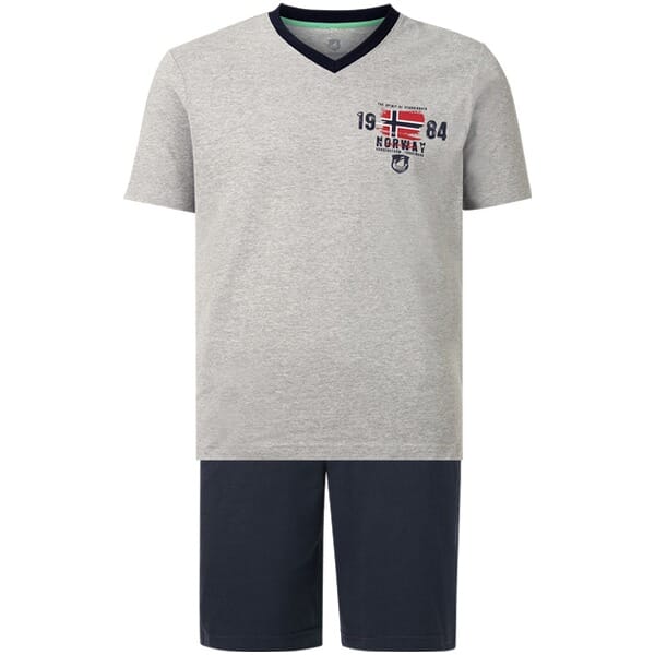 Jan Vanderstorm herren Korte Pyjama - 52/54 - grijs - Plus Size