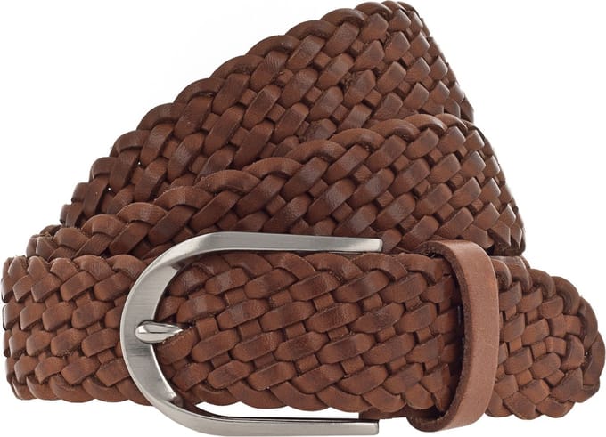 Vanzetti Leren riem Braided Women's Leather Belt W100 Mid Brown terracotta