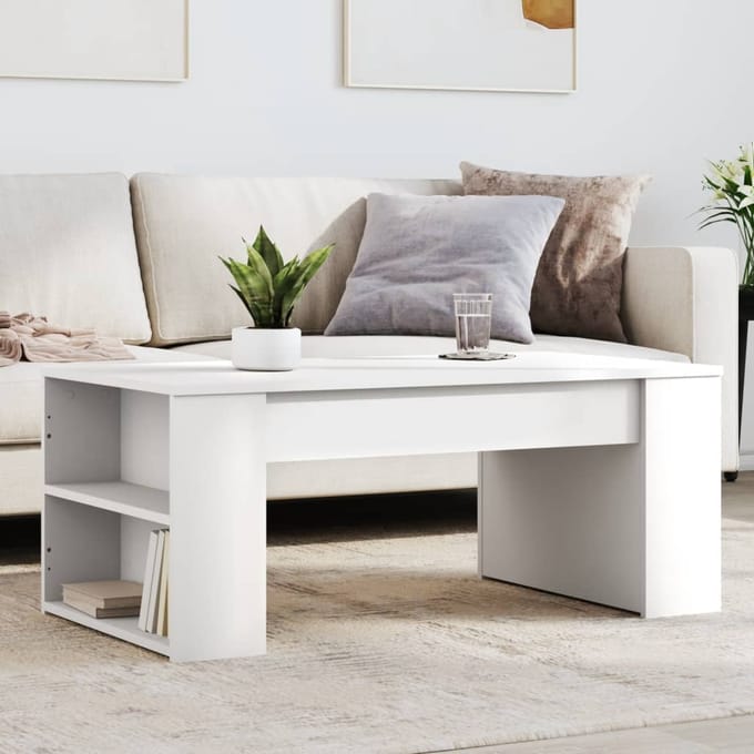 Vidaxl Salontafel, Wit, 102X55X42 Cm, Materiaal Houtvezelplaat