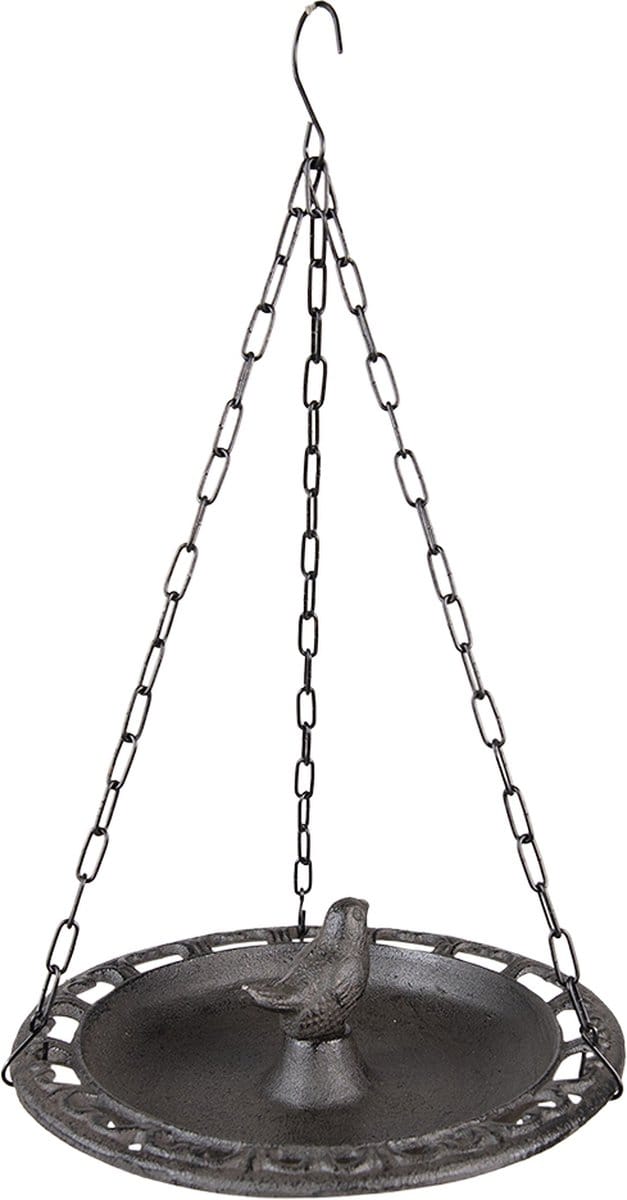 Clayre & Eef Vogelvoederbak Ø 23x8/36 cm Bruin IJzer