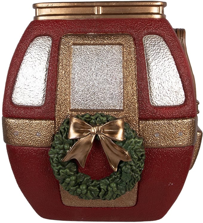 Clayre & Eef Kerstdecoratie met LED-verlichting 47x48x51 cm Rood Metaal