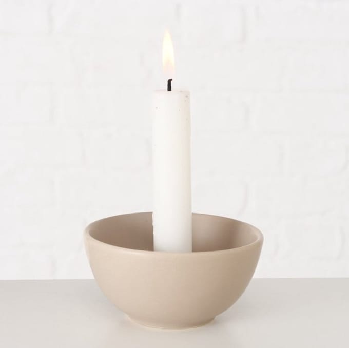 Boltze Home - Kaarsenhouder Franyo - Beige - Dia 10 cm