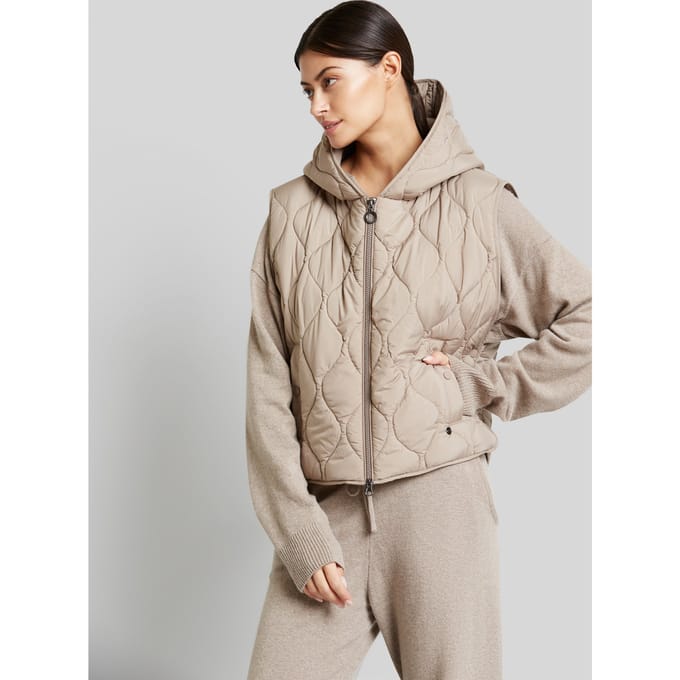 Bugatti Damen Gewatteerd vest met een recht en cropped silhouet