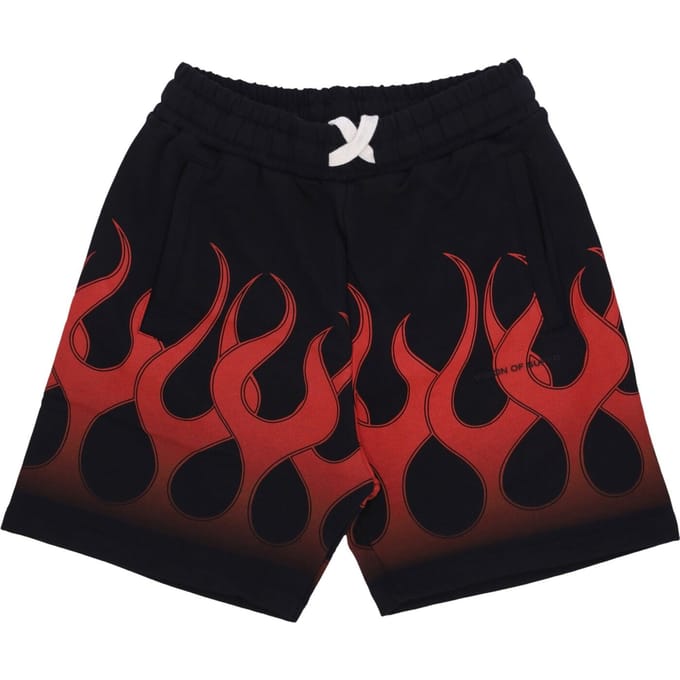 Heren korte trainingsbroek Flames Shorts Zwart/rood