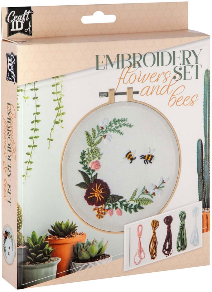Creative Craft Group borduurset bloemen en bijtjes - Vanaf 6 jaar - Stimuleert creativiteit