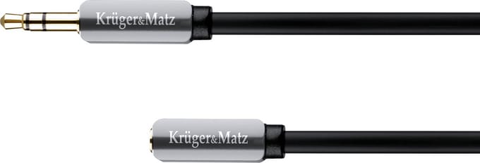 Krüger&Matz - Jack Kabel - 3,5mm Wtyk-Gniazdo - 1m - Hoogwaardige Kwaliteit