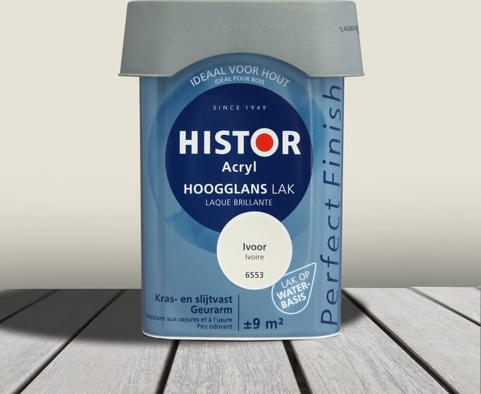 Histor Perfect Finish Lak Acryl Hoogglans 0,75 liter - Ivoor
