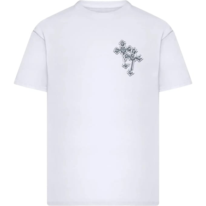 Mister Tee - Six Crosses Oversize Heren Tshirt - L - Wit