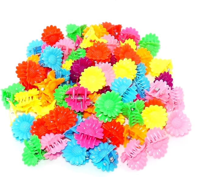 Haarklemmetjes bloemen vorm diverse kleuren 18 stuks.