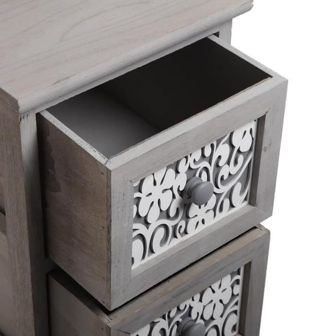 Armoire Étagère de salle de bain Ngawi - Bois - Gris - 98 x 32 x 26 cm - Versa gris
