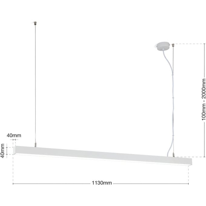ORION LED plafondlamp Bounce, wit, lengte 113 cm, CCT, aluminium