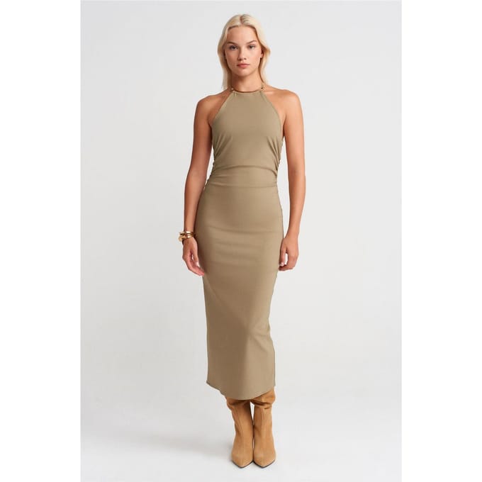 Halternekk Bodycon Midi-jurk