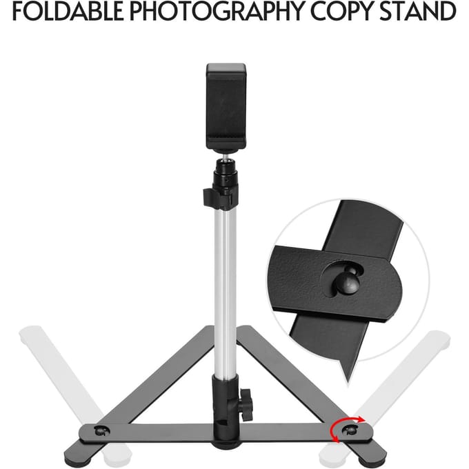 Kit de Support de Table pour Photographie et Livestreaming sur Téléphone avec Support Téléphone Réglable Télécommande Par-dessus black