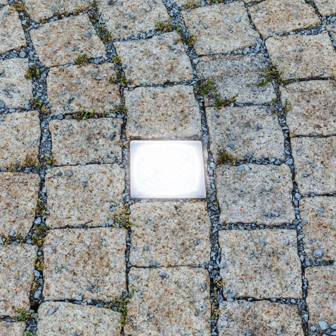 Heitronic LED grondspot inbouwlamp straatsteen Akiaki, 10 cm, beloopbaar