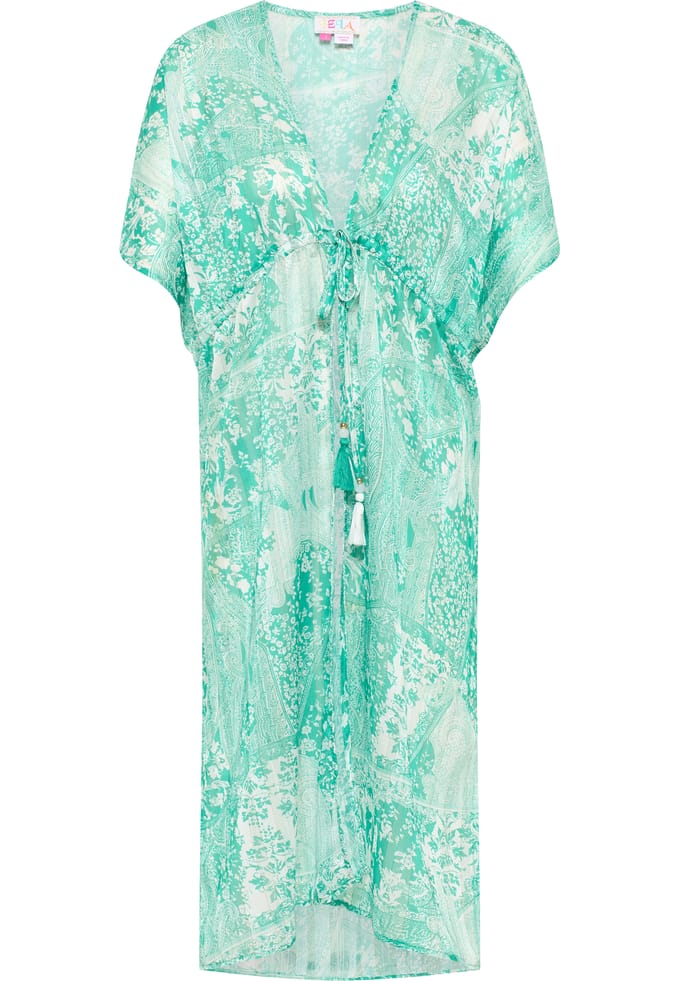 IZIA Kimono Dames Groen Wit