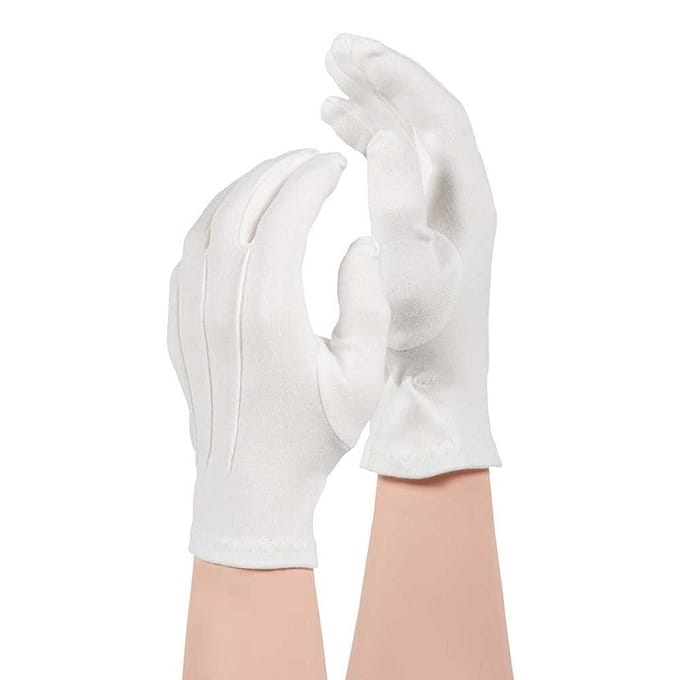 Handschoenen katoen - zwarte pieten handschoenen - Wit / M
