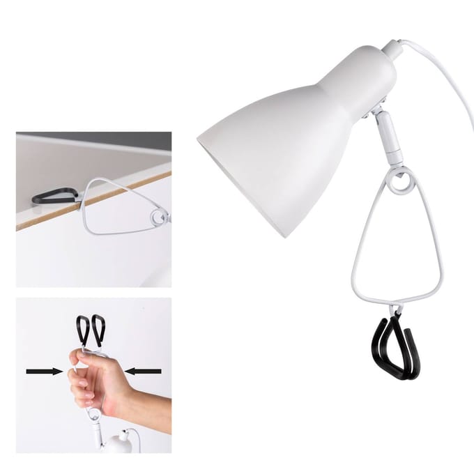 Näve Klemlamp Mara justeerbaar aansluitkabel, wit