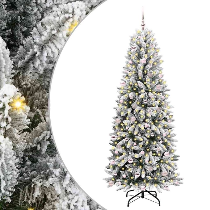 vidaXL - Kunstkerstboom - Wit - 240 - cm - PVC - en - plastic - en - staal - en - PE