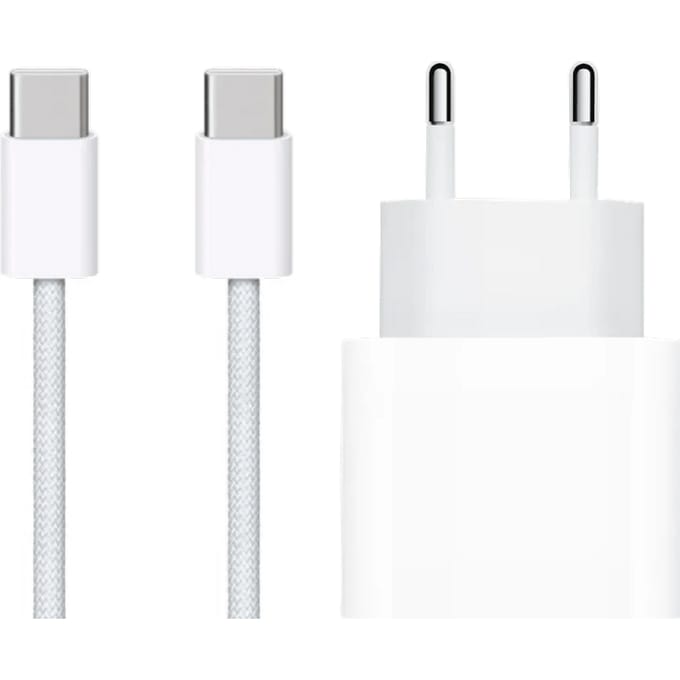 Apple Usb C Oplader 20W + Usb C Kabel 1m Nylon Wit