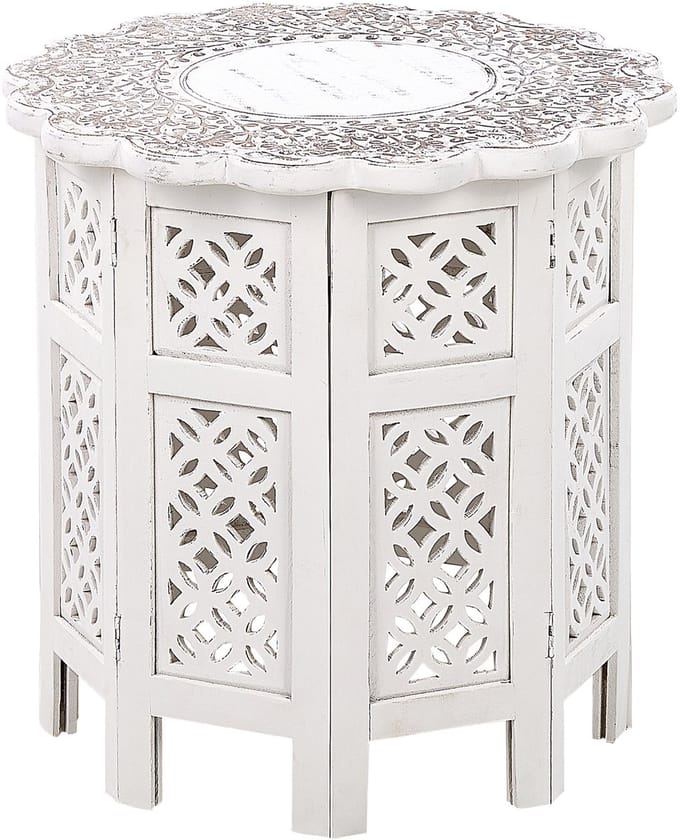 BADHI - Bijzettafel - Gebroken wit - Mangohout