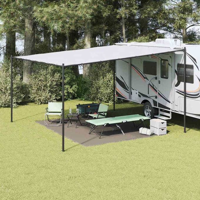 vidaXL - Tenttapijt - Lichtgrijs - 400 - × - 300 - cm - Polyetheen