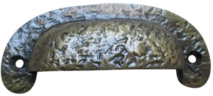 Textured Cabinet Cup Pull Handle Antique Brass