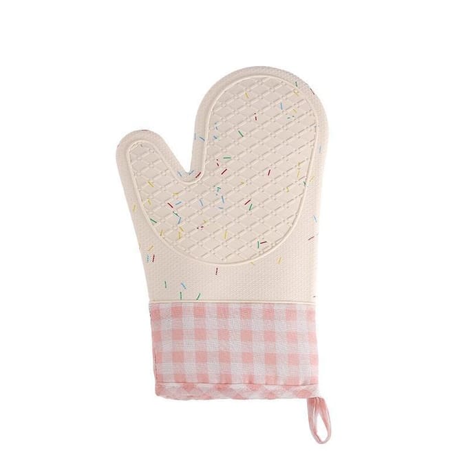 Siliconen Geïsoleerde Handschoen Antislip Verlengd Verdikt Hittebestendig voor Keuken roze