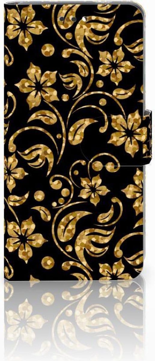 Nokia 3.1 (2018) Hoesje Gouden Bloemen