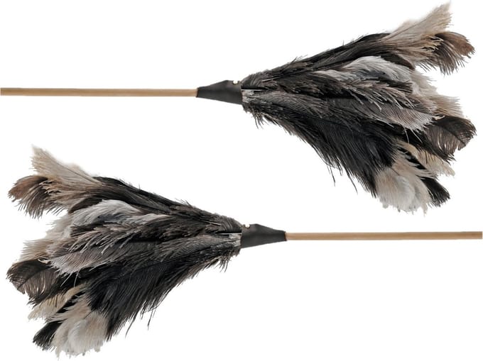 Sorex Plumeau - 2x stuks - struisvogelveren - 40 cm - afstoffen