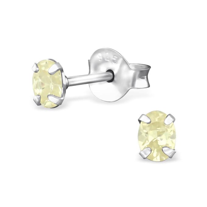 Amanto Oorbellen Foke Canary - 925 Zilver E-Coating - Ovaal - 3x4mm