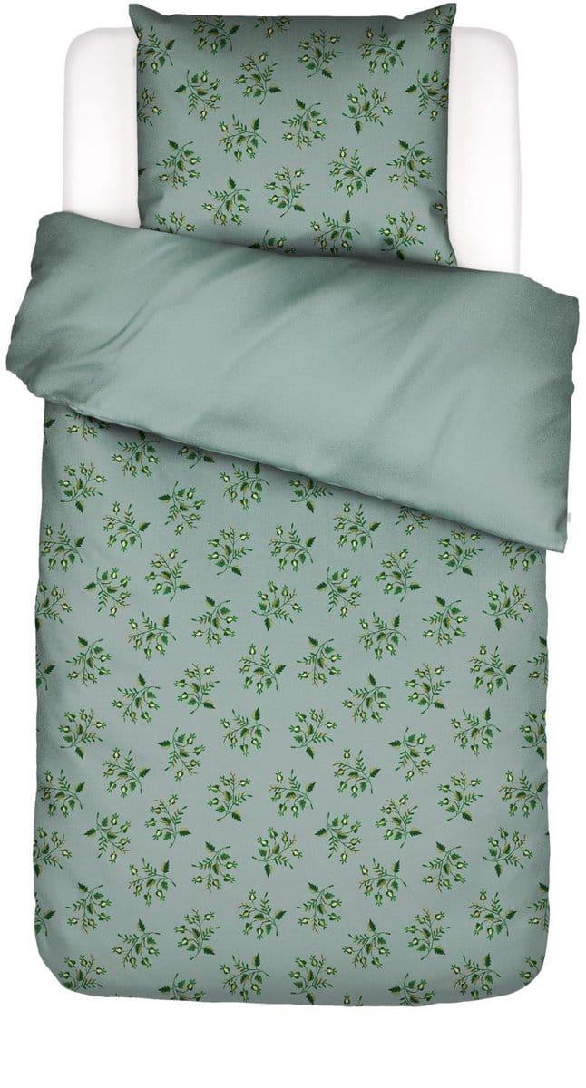Essenza Jolien Dekbedovertrek Biologisch Katoen Surf green - Eenpersoons – 140x200/220 cm