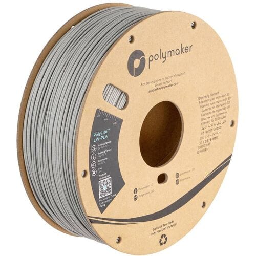 Polymaker PA08003 PA08003 Filament LW-PLA Mat, Lage dichtheid 1.75 mm 800 g Grijs PolyLite™ 1 stuk(s)