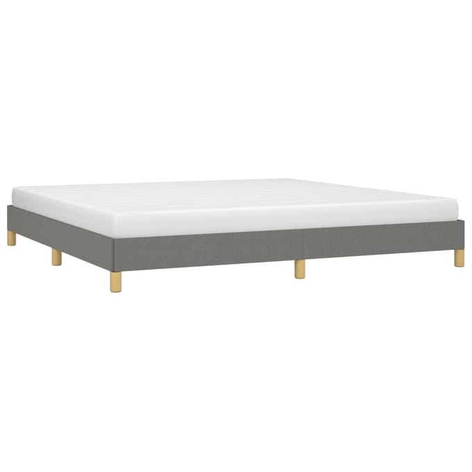 vidaXL - Bedframe - zonder - matras - stof - donkergrijs - 200x200 - cm