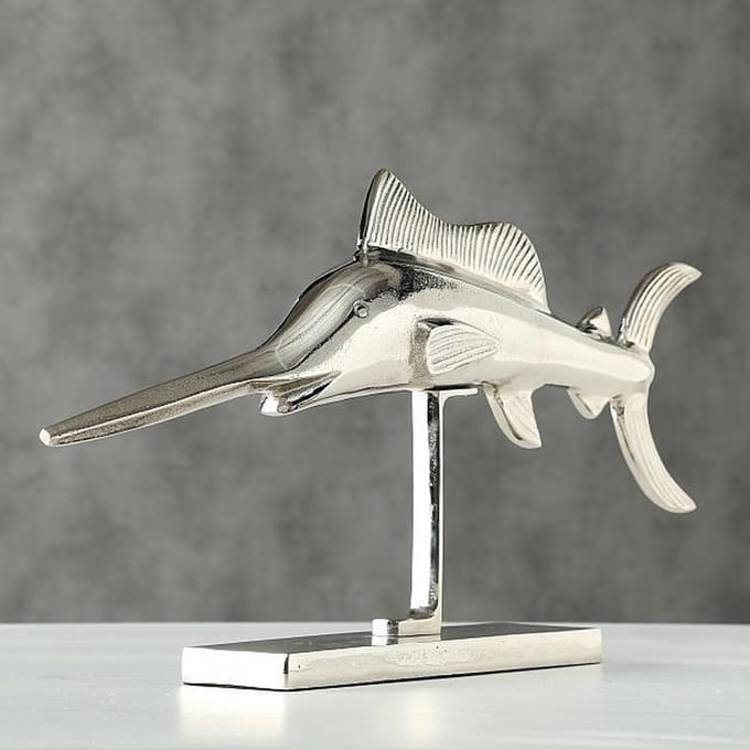 Vis - Marlijn - Aluminium - Decoratie - Zilver - 58cm - RAW